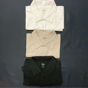 UNIQLO X THEORY AIRISM POLOS WHITE, BEIGE, BLACK SIZE SMALL